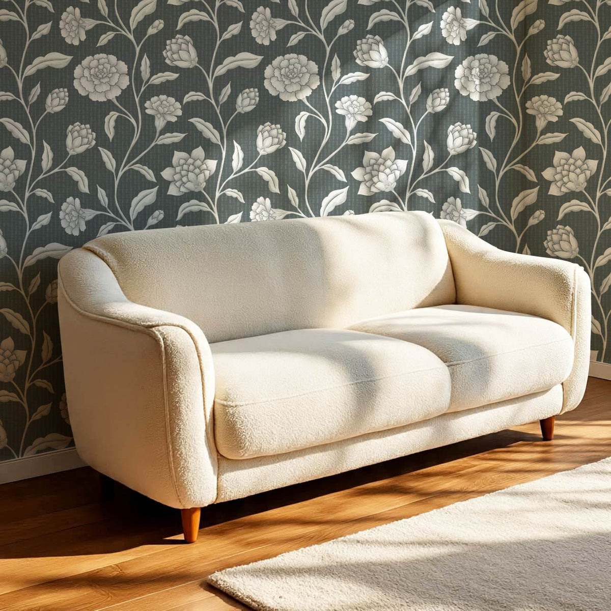 Zayda Bloomery Slate Smoke Wallpaper