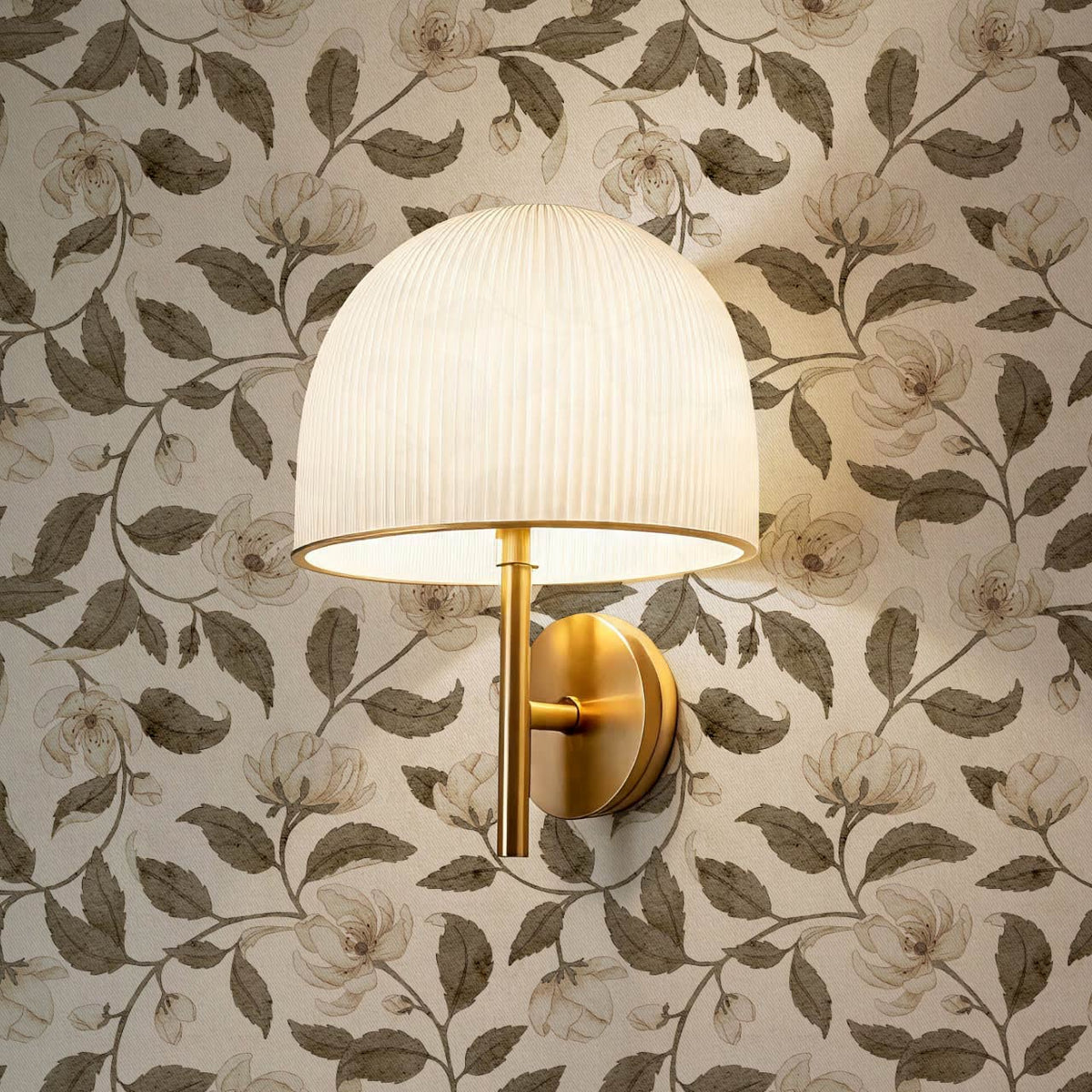 Zoona Garden Ramble Neutral Bone Brown Wallpaper