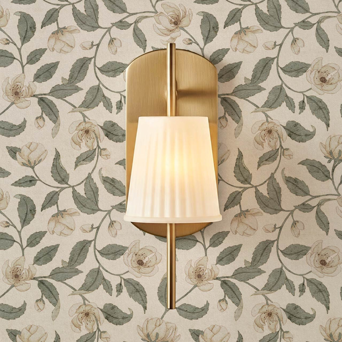 Zoona Garden Ramble Neutral Bone Olive Wallpaper