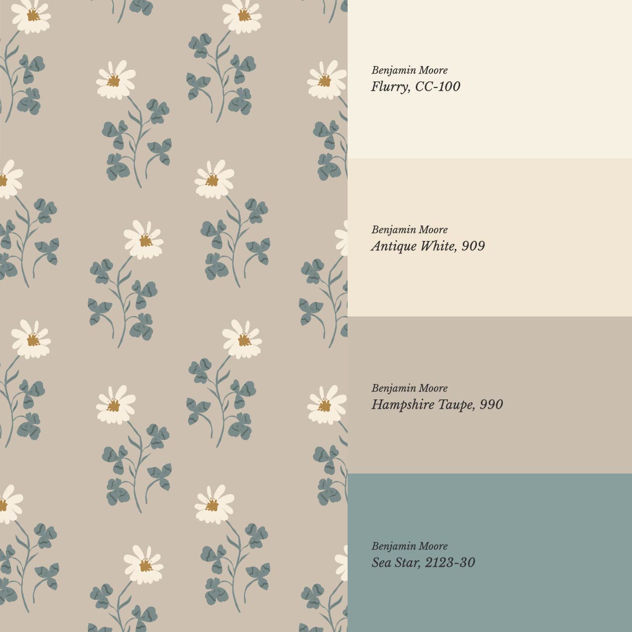 Zulma Daisy Dee Taupe Cream Wallpaper