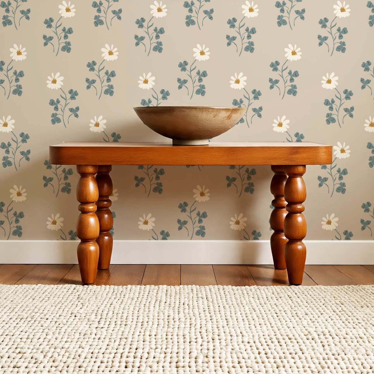 Zulma Daisy Dee Taupe Cream Wallpaper