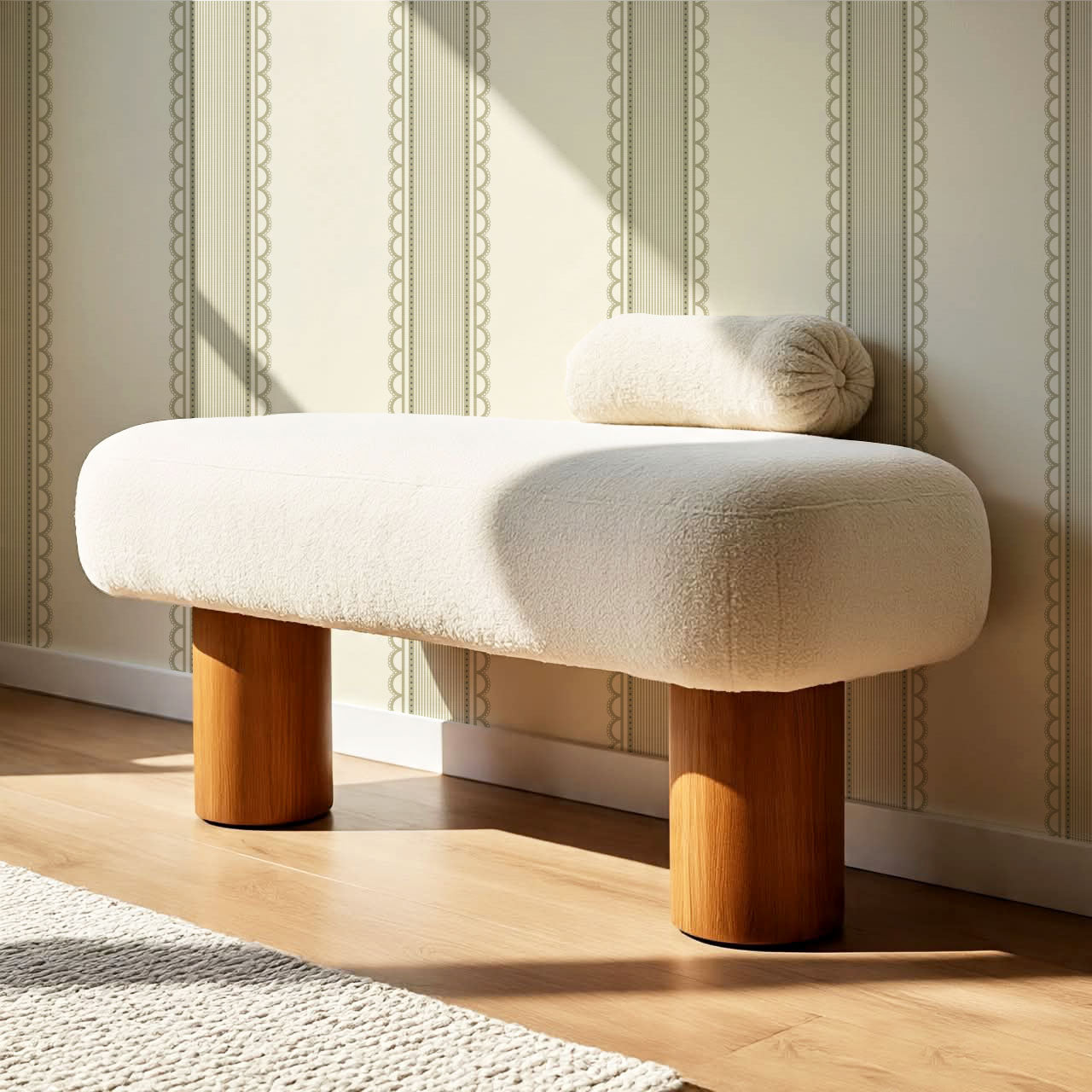 Zuri Scallop Stripes Butter Sage Wallpaper