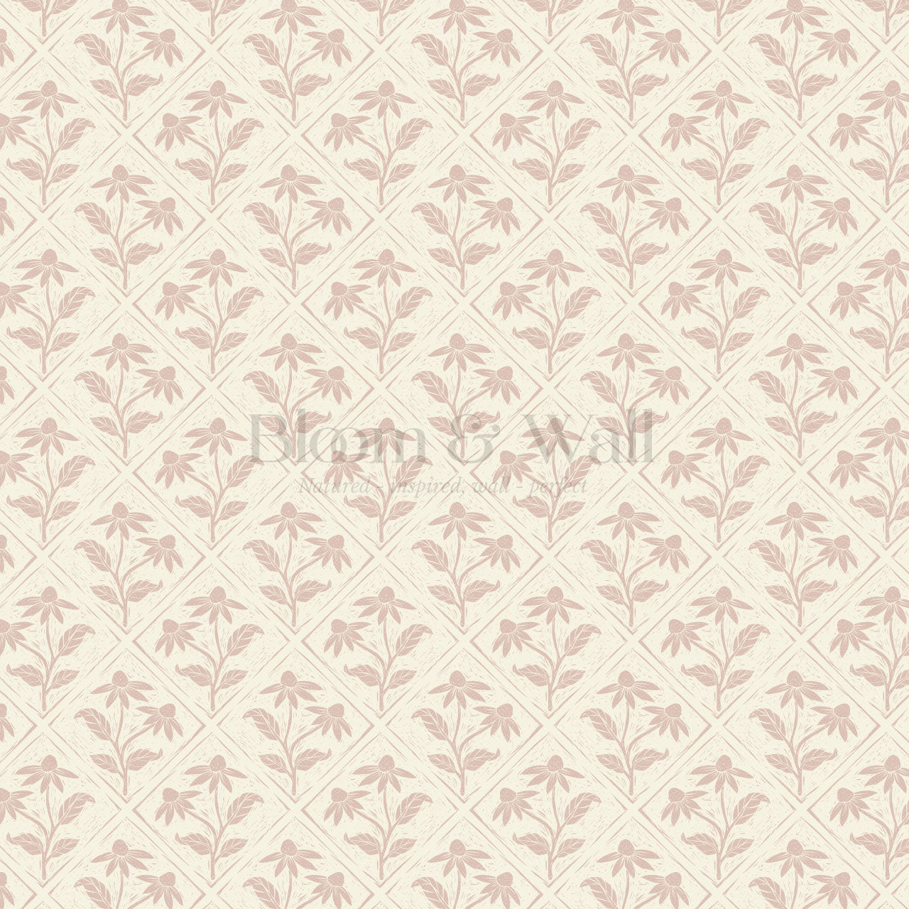 Evangeline Blooms Soft Pink Wallpaper
