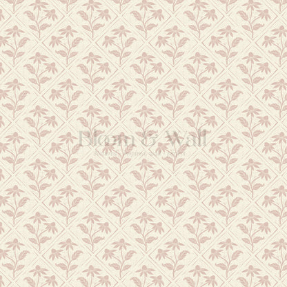 Evangeline Blooms Soft Pink Wallpaper