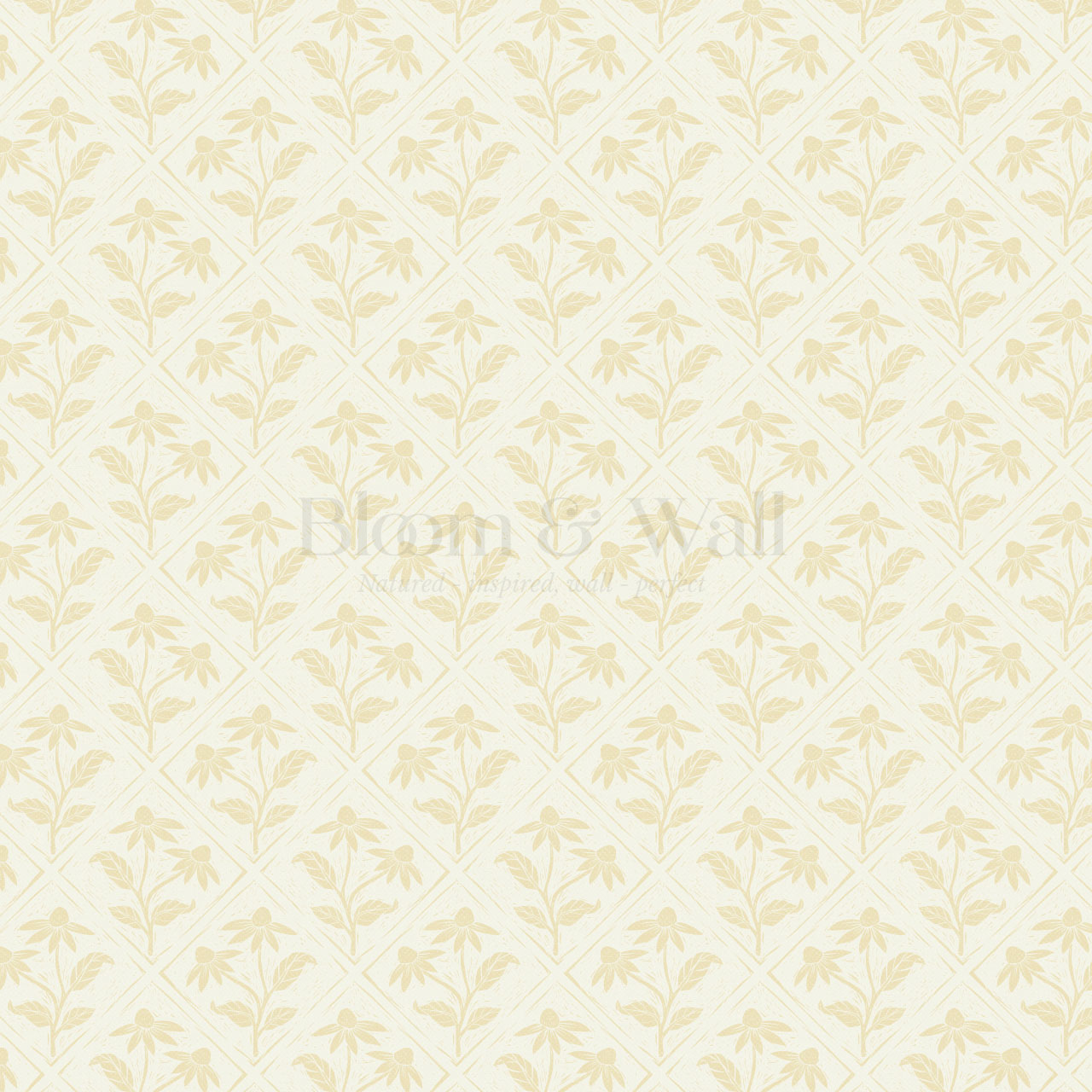 Evangeline Blooms Soft Yellow Wallpaper