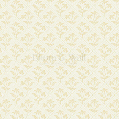 Evangeline Blooms Soft Yellow Wallpaper