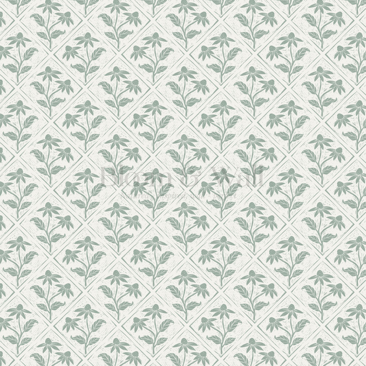 Evangeline Blooms Sage Wallpaper