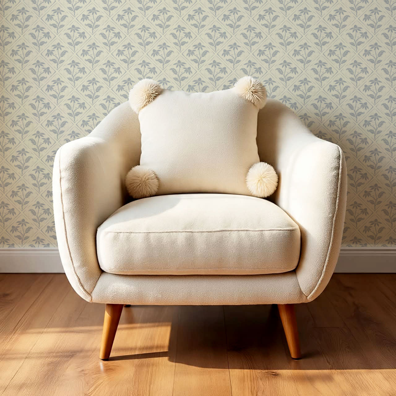 Evangeline Blooms Soft Lavender Wallpaper