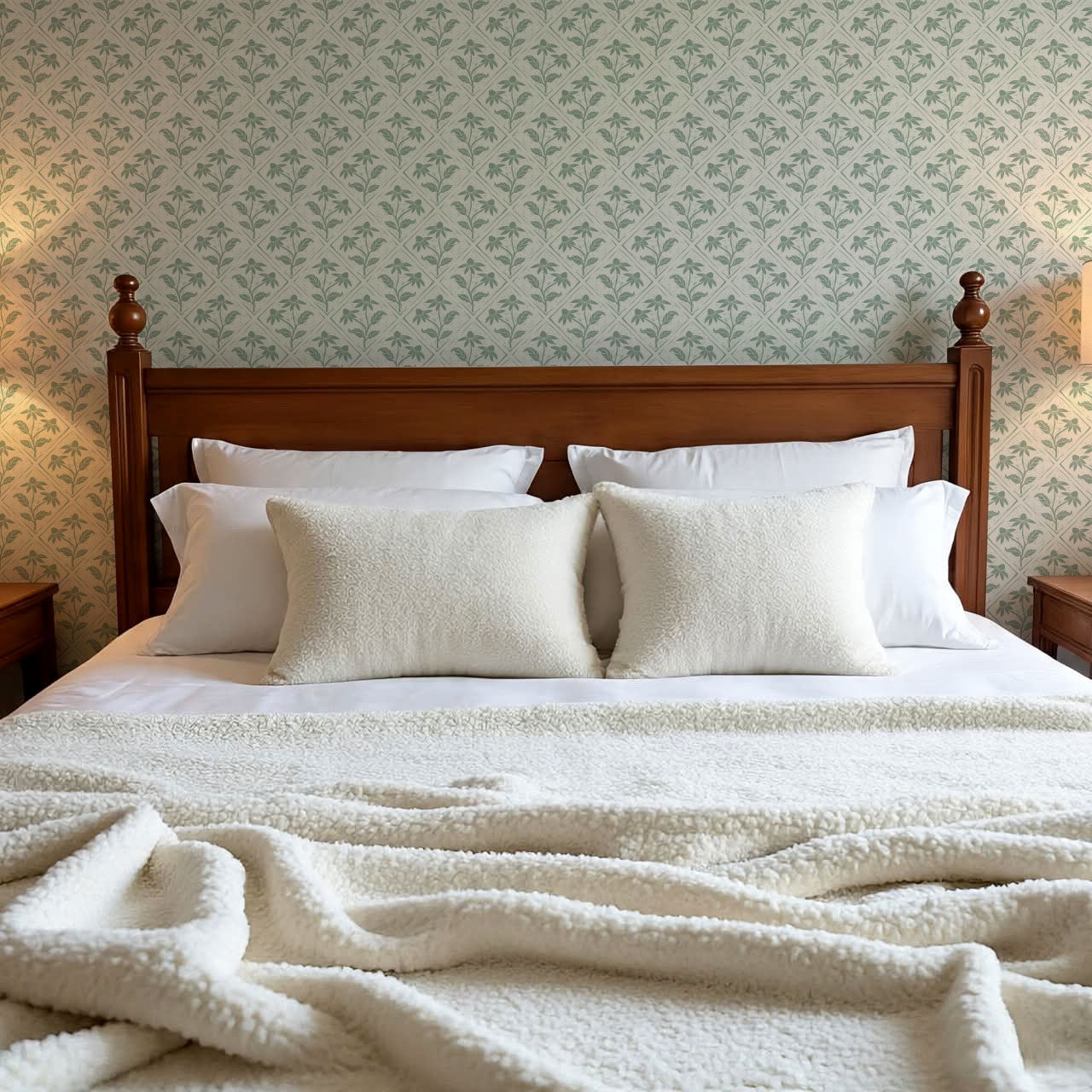 Evangeline Blooms Sage Wallpaper