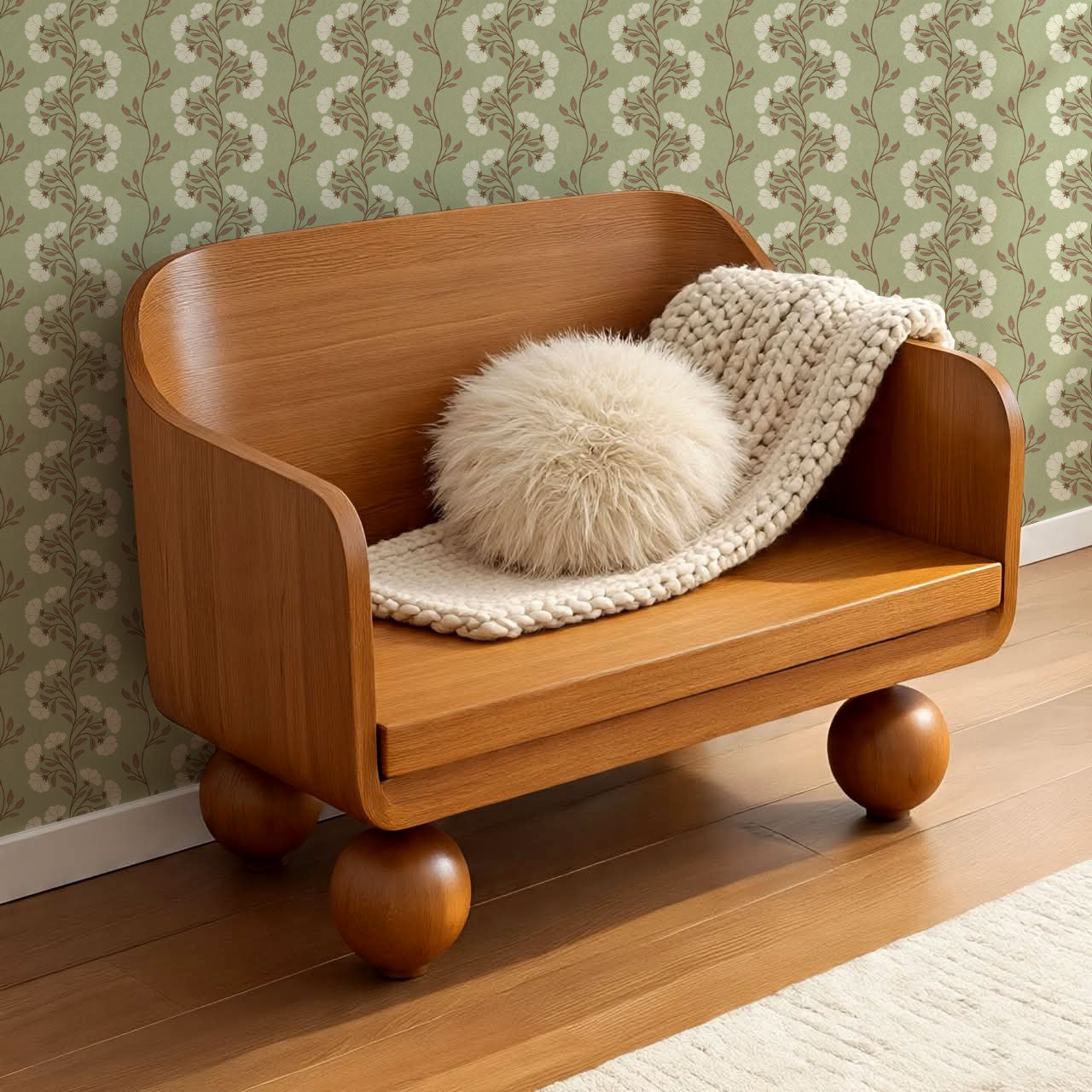 Allegra Floral Vertical Vines Laurel Green Wallpaper