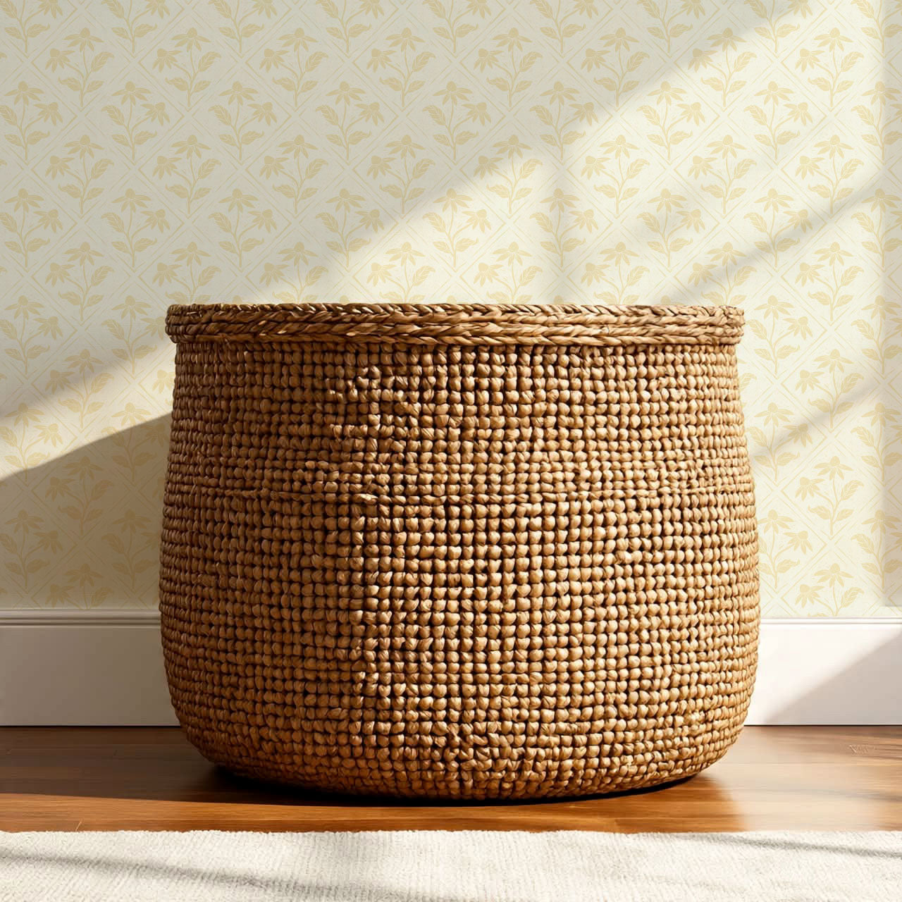 Evangeline Blooms Soft Yellow Wallpaper