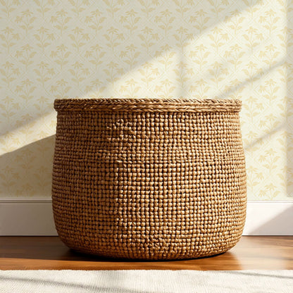 Evangeline Blooms Soft Yellow Wallpaper