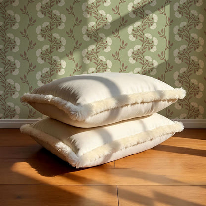 Allegra Floral Vertical Vines Laurel Green Wallpaper