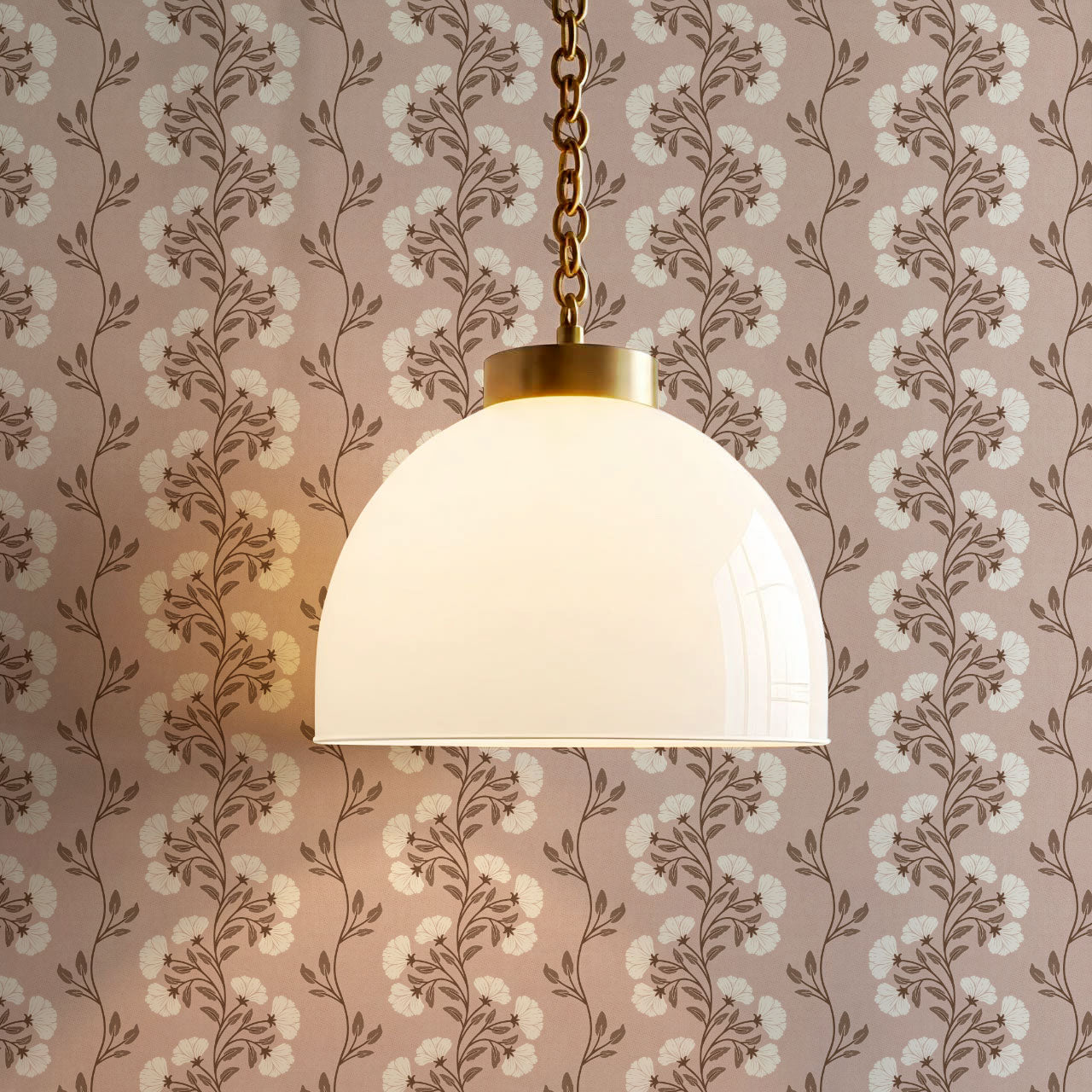 Allegra Floral Vertical Vines Soft Pink Wallpaper