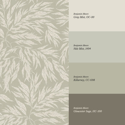 Abby Eucalyptus Leaves Sage Wallpaper