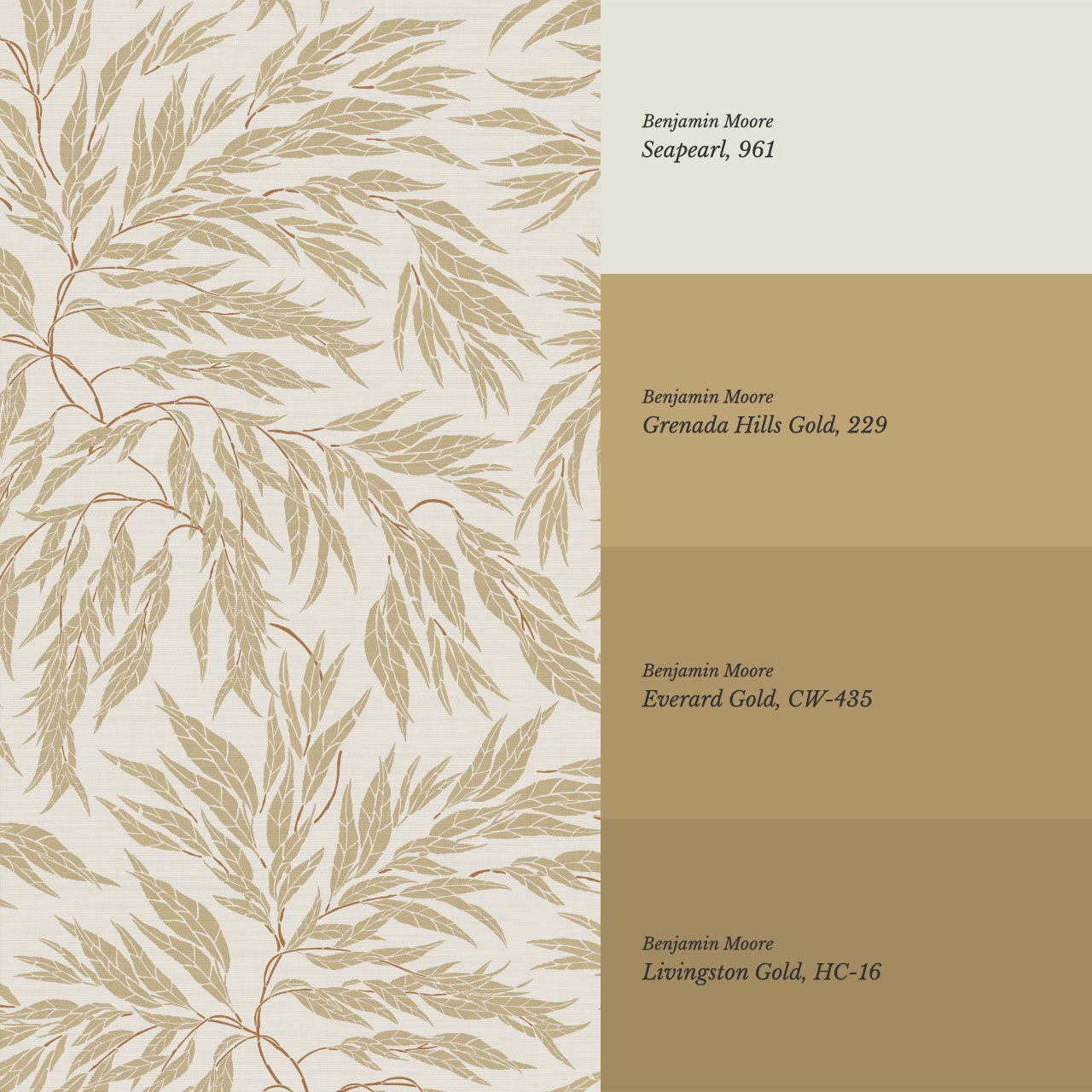 Abby Eucalyptus Leaves Olive Wallpaper