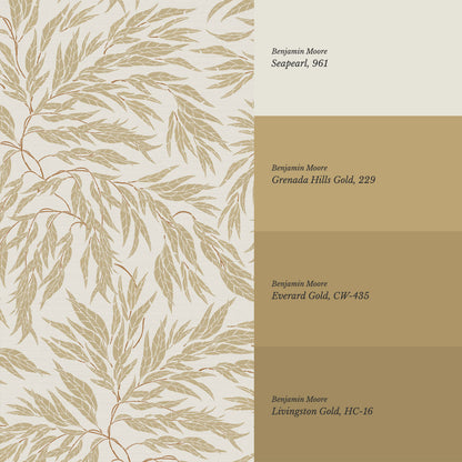 Abby Eucalyptus Leaves Olive Wallpaper