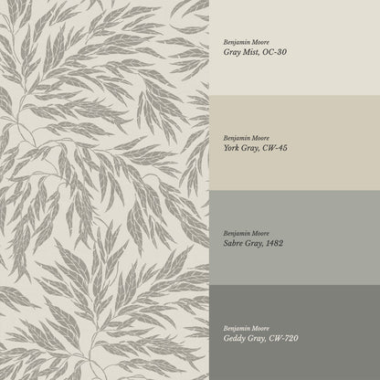 Abby Eucalyptus Leaves Stone Gray Wallpaper