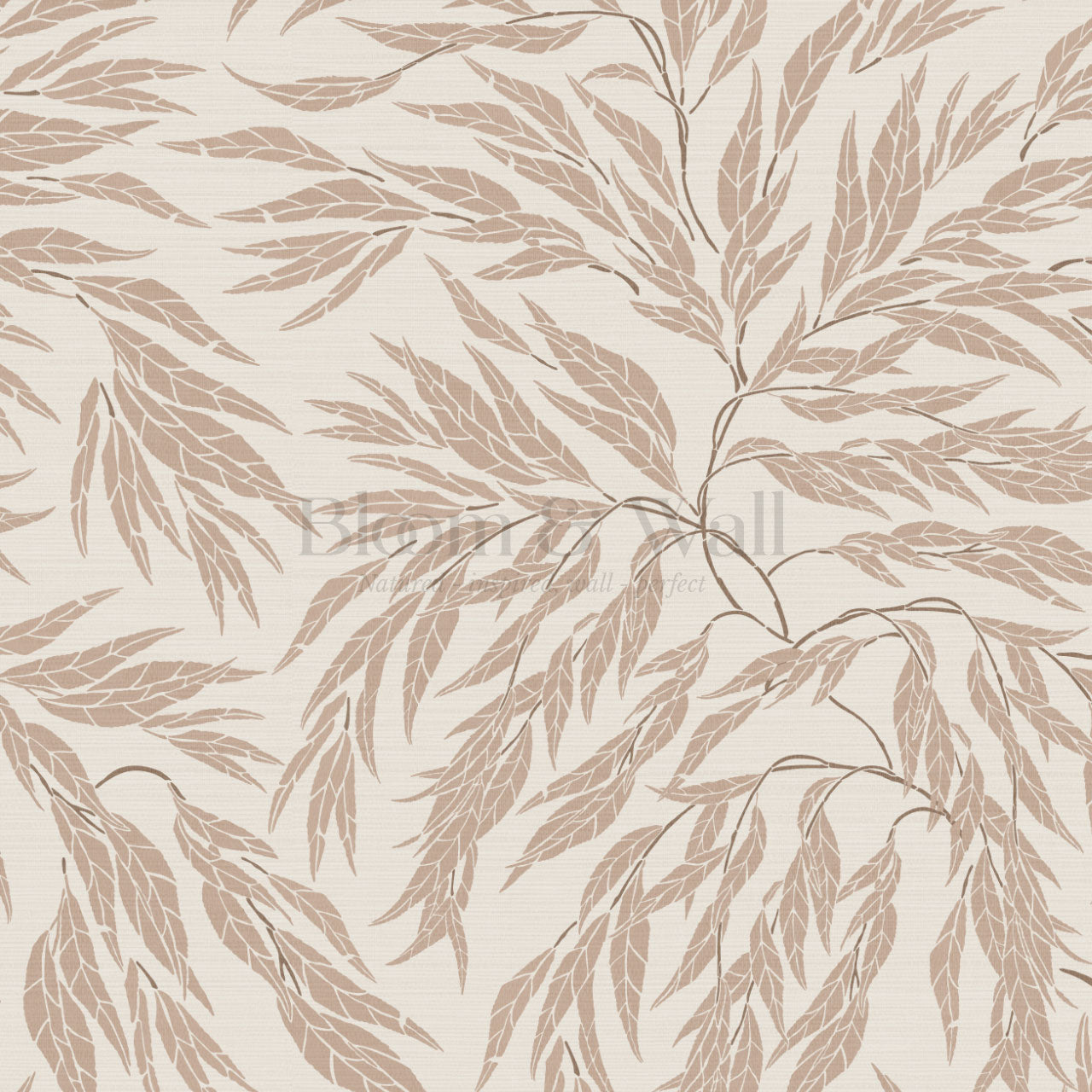 Abby Eucalyptus Leaves Beige Clay Wallpaper