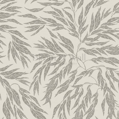 Abby Eucalyptus Leaves Stone Gray Wallpaper