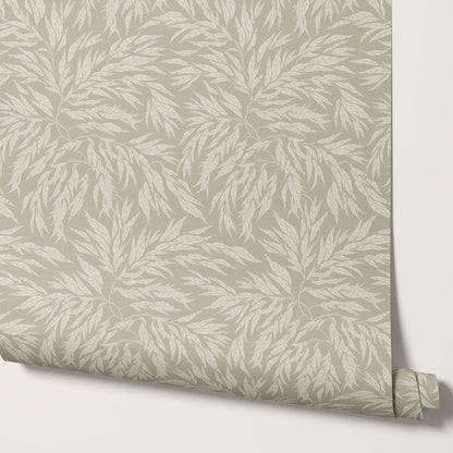 Abby Eucalyptus Leaves Sage Wallpaper