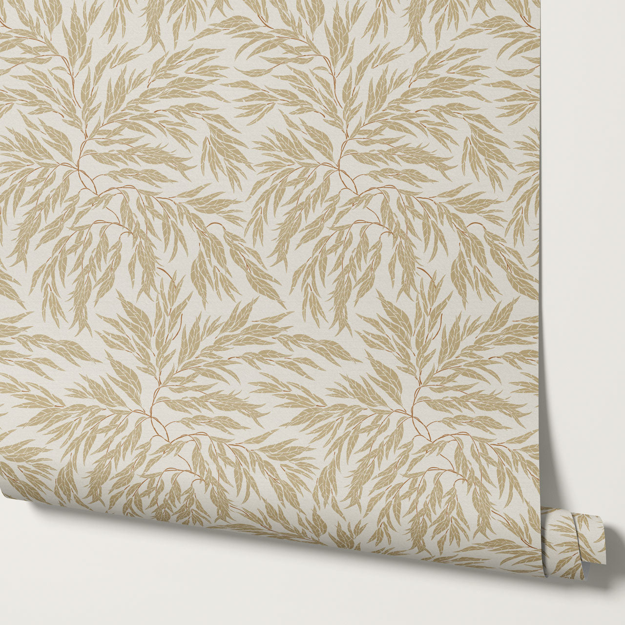 Abby Eucalyptus Leaves Olive Wallpaper