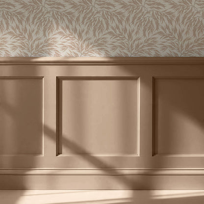 Abby Eucalyptus Leaves Beige Clay Wallpaper