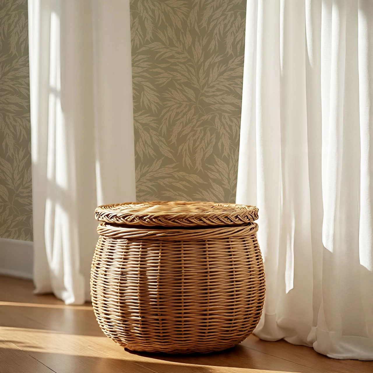 Abby Eucalyptus Leaves Sage Wallpaper