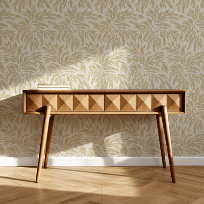 Abby Eucalyptus Leaves Olive Wallpaper