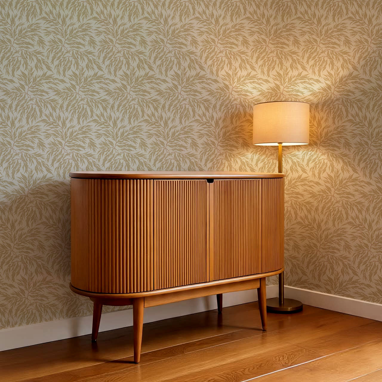 Abby Eucalyptus Leaves Olive Wallpaper