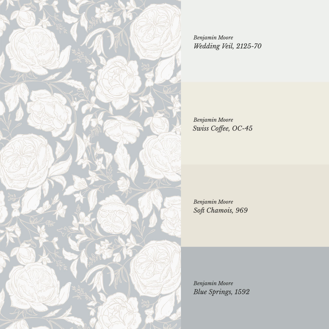 Ada Blooming Filigree French Blue Wallpaper