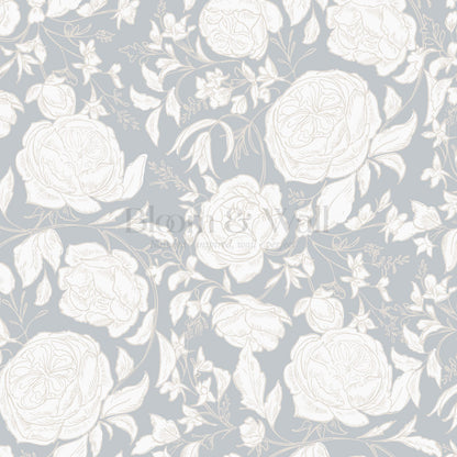 Ada Blooming Filigree French Blue Wallpaper