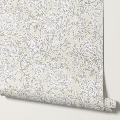Ada Blooming Filigree Vintage Cream Wallpaper