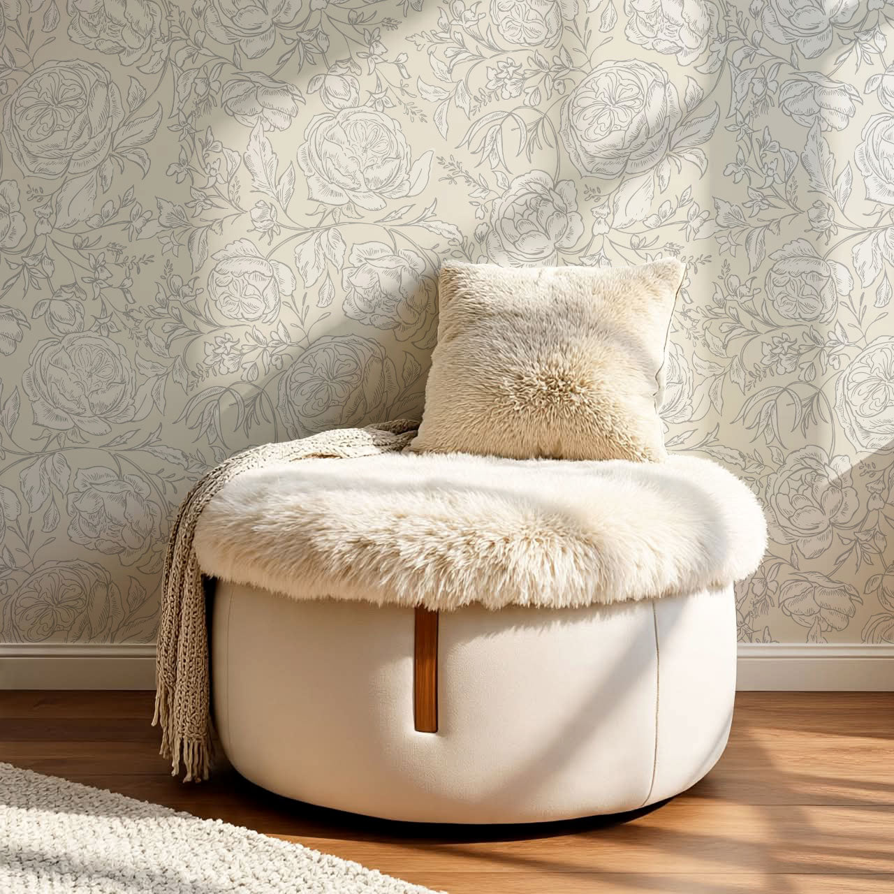 Ada Blooming Filigree Vintage Cream Wallpaper