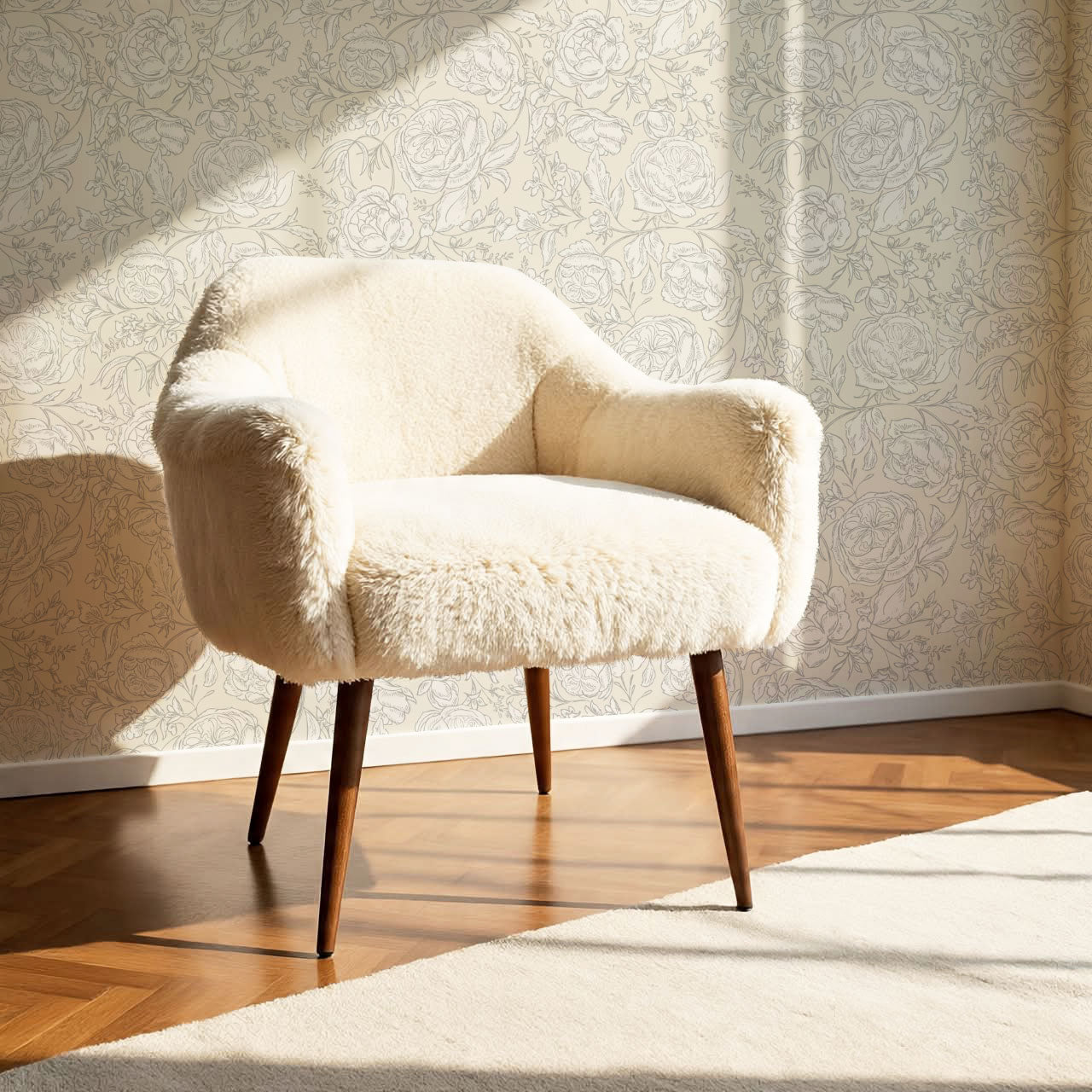 Ada Blooming Filigree Vintage Cream Wallpaper