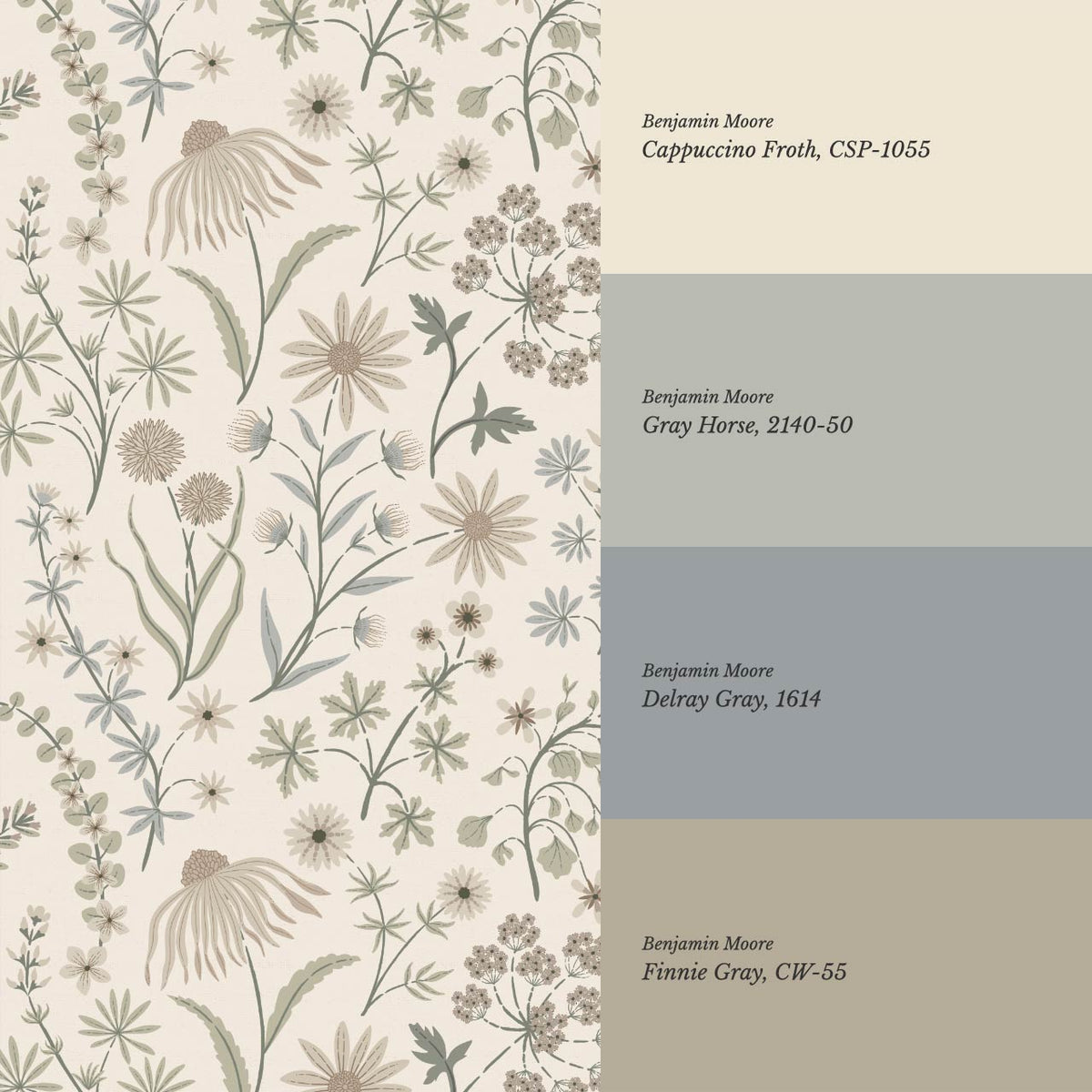 Ada Wildflower Herbarium Neural Beige Wallpaper