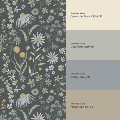 Ada Wildflower Herbarium Slate Blue Sky Wallpaper