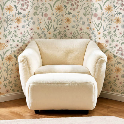 Ada Wildflower Herbarium Ivory Pastel Wallpaper