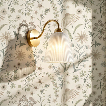 Ada Wildflower Herbarium Neural Beige Wallpaper