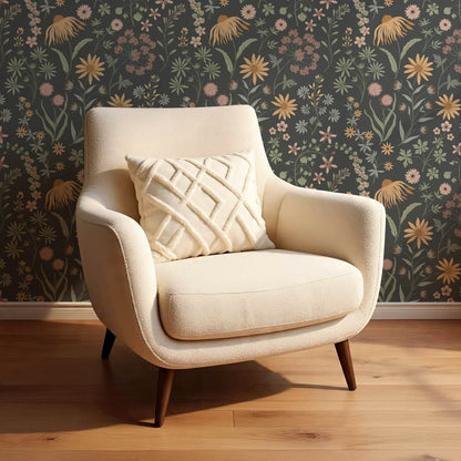 Ada Wildflower Herbarium Slate Mauve Honey Wallpaper