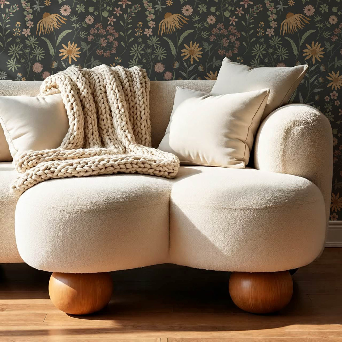 Ada Wildflower Herbarium Slate Mauve Honey Wallpaper