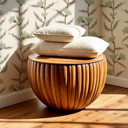 Adaline Folk Vine Cream Sage Wallpaper