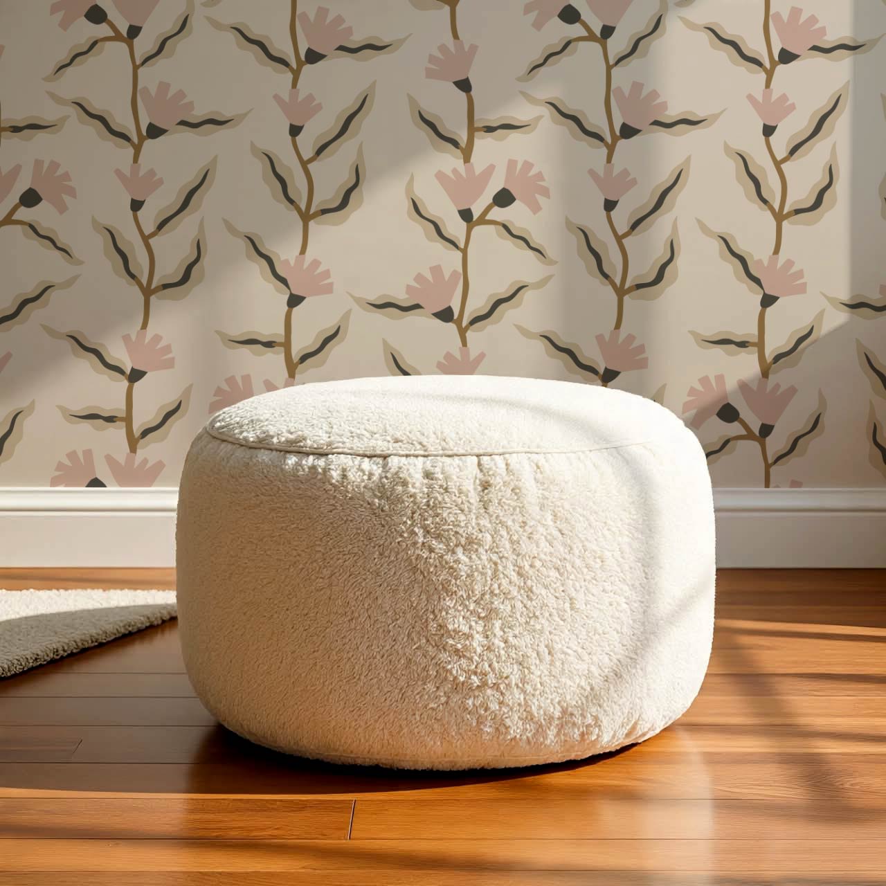 Adaline Folk Vine Dusty Rose Wallpaper