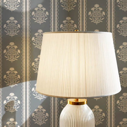 Adalynn Country Cottage Blooming Stripes French Blue Wallpaper