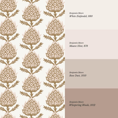 Addison Folk Thistle Blush Wallpaper