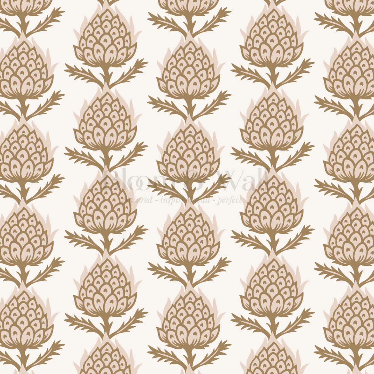 Addison Folk Thistle Blush Wallpaper