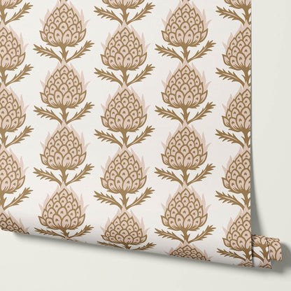 Addison Folk Thistle Blush Wallpaper