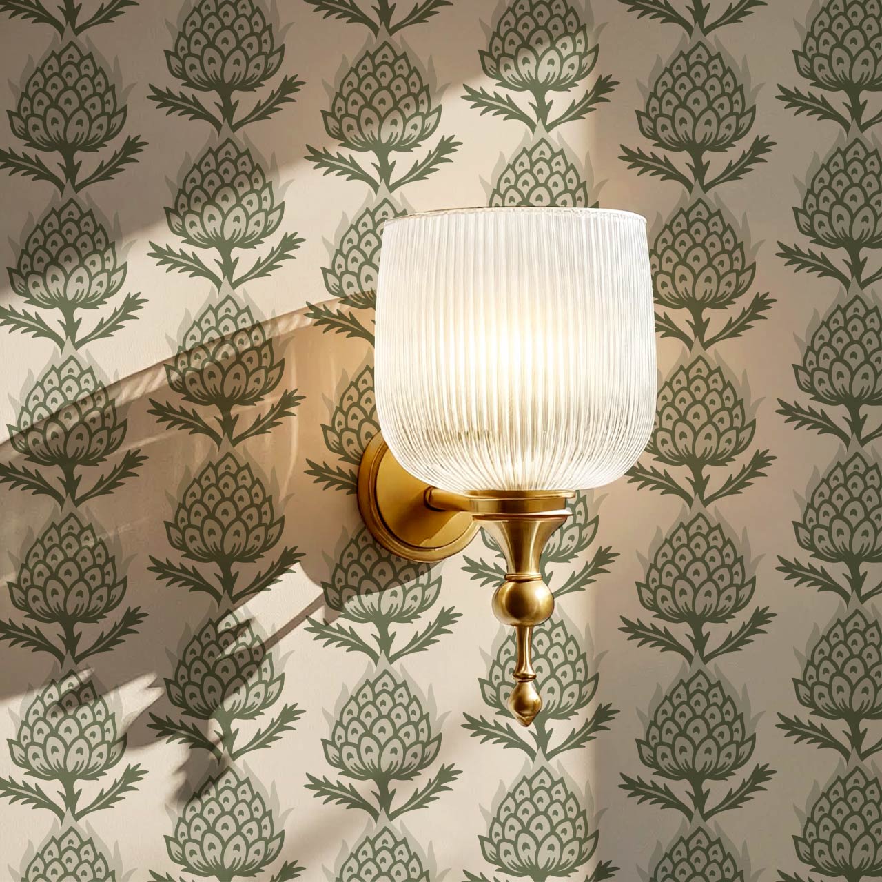 Addison Folk Thistle Woodland Beige Wallpaper