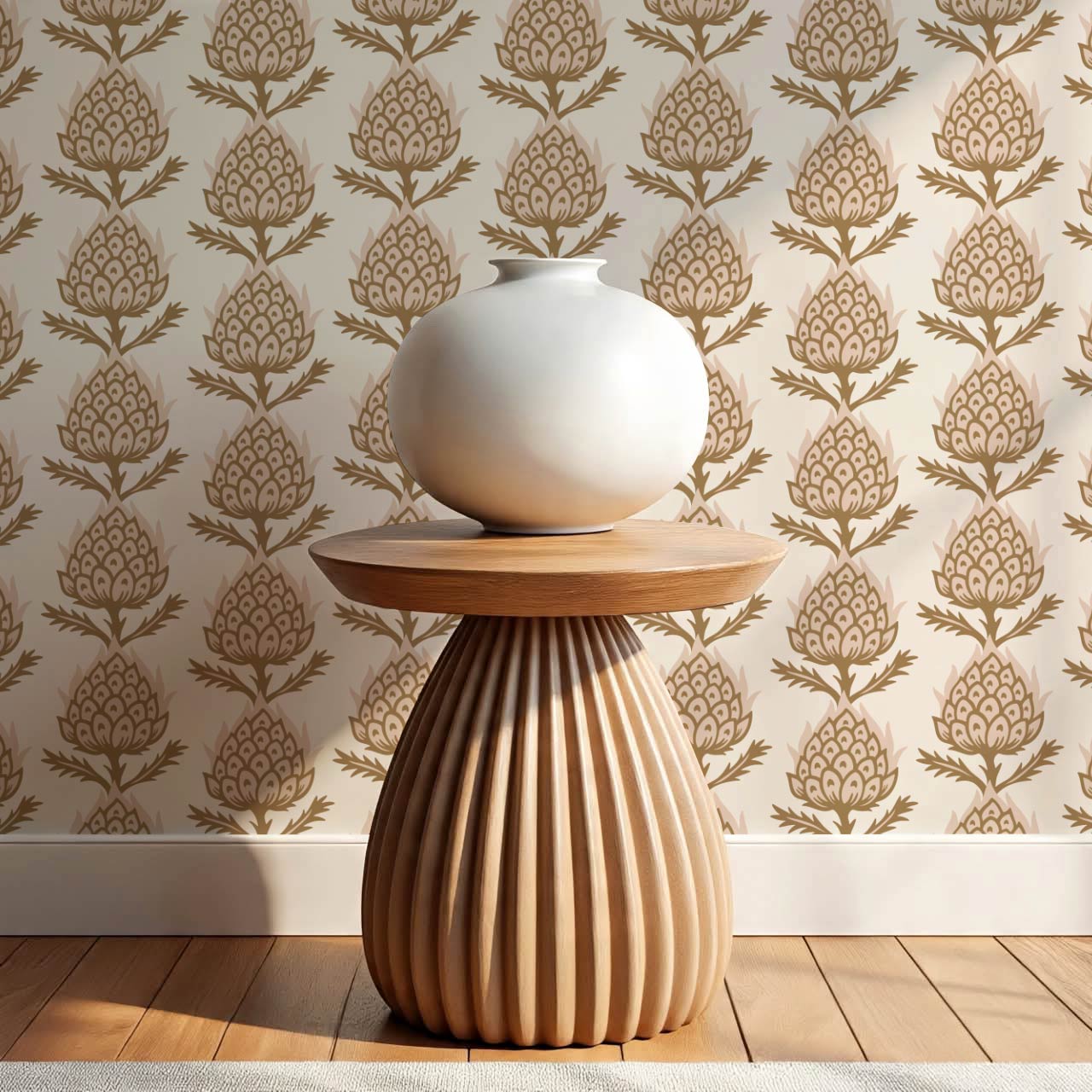 Addison Folk Thistle Blush Wallpaper