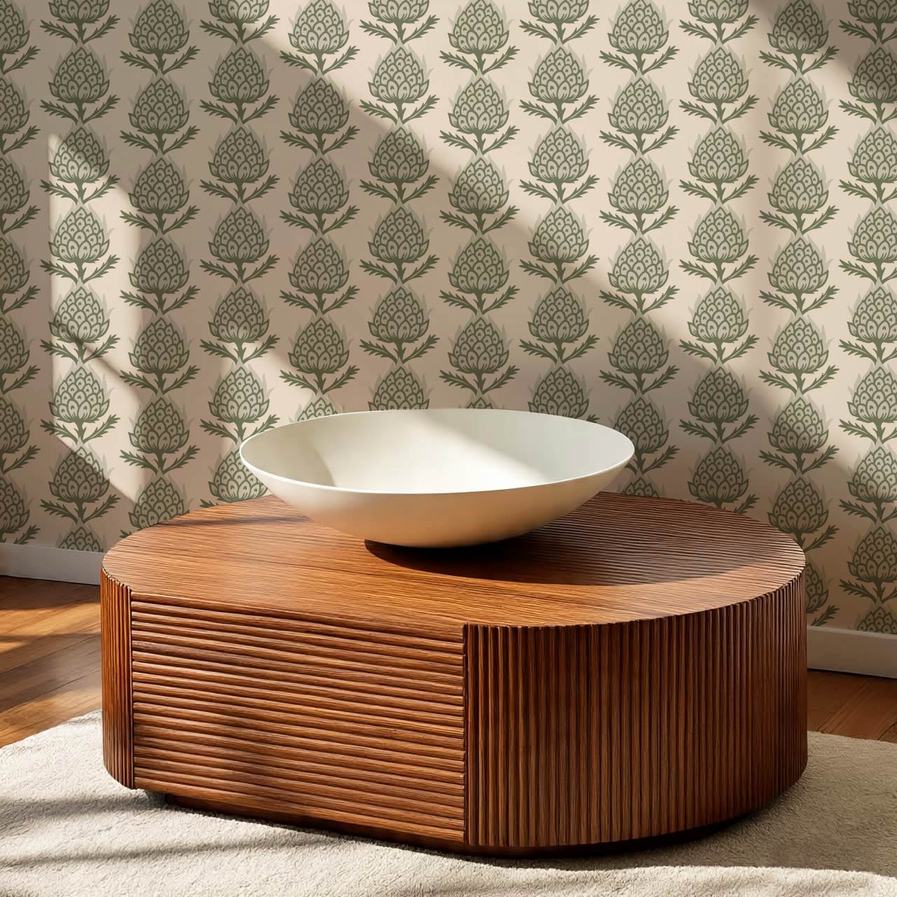 Addison Folk Thistle Woodland Beige Wallpaper